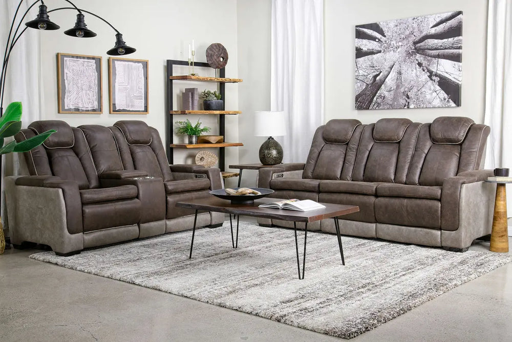 Lantana_2pwr_Sofa_Cnsl_Love_Brown_Styled1_LANTANA00